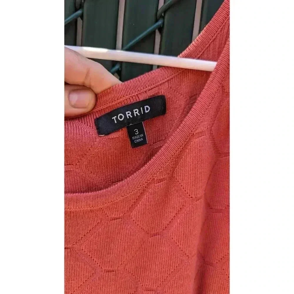 Women's sleeveless sweater dress in terra cotta/Rust by Torrid in size 3 (Plus) - Picture 3 of 6